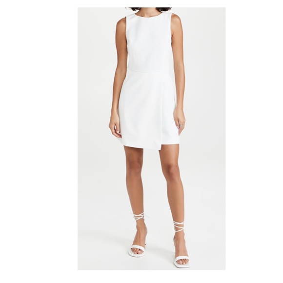 Alice + Olivia Dresses & Skirts - alice + olivia Duncan Sleeveless Tab Cocktail Dress Asymmetrical in Off White